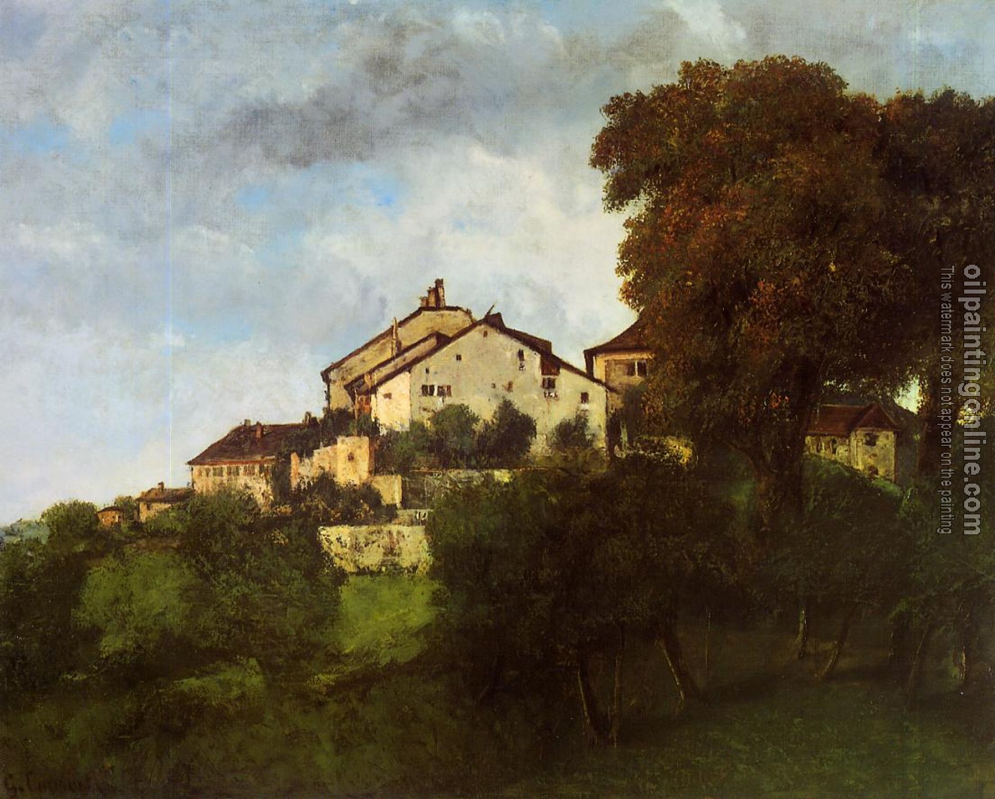Courbet, Gustave - The Houses of the Chateau d'Ornans